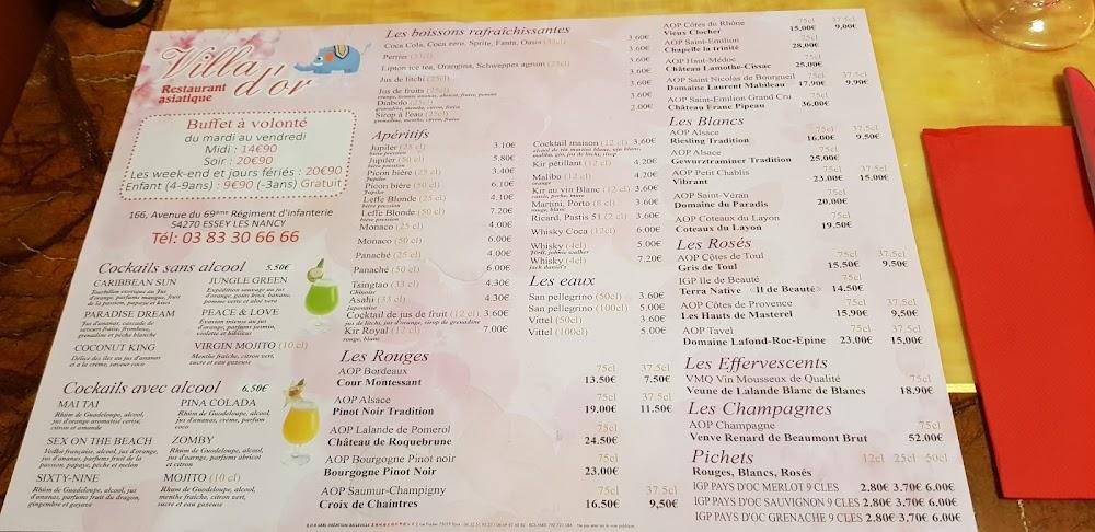 VILLA D'OR - Menu Image 1